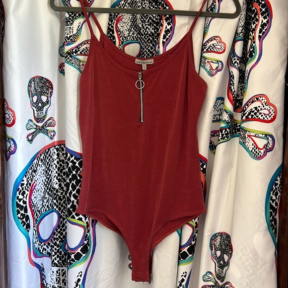 Charlotte Russe Medium M Bodysuit Burnt Orange Body Suit Tank - Picture 1 of 5
